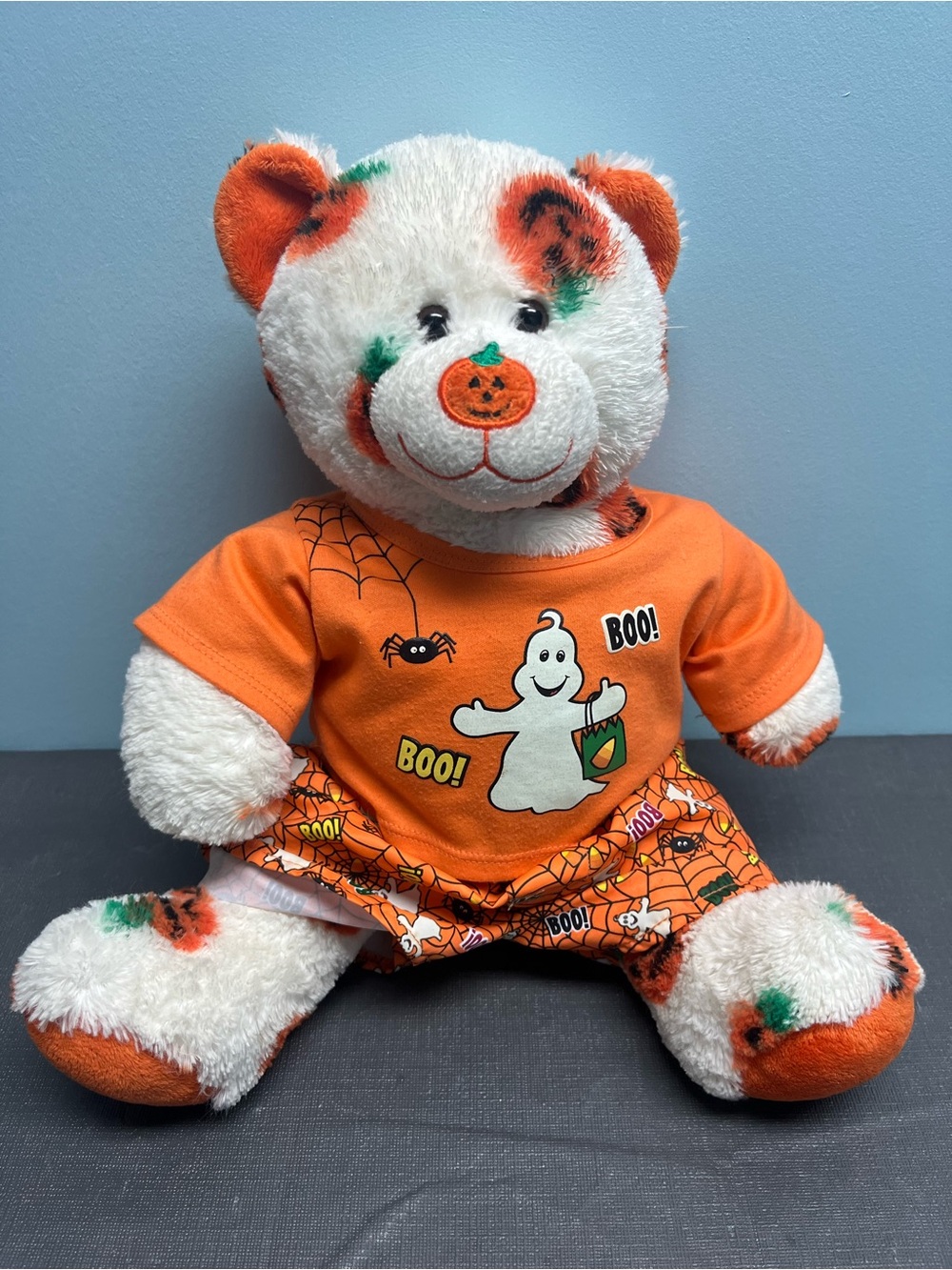 Build A Bear Halloween Pumpkin Nose Bear w/ T shirt  & BOO Boxers🎃 12”